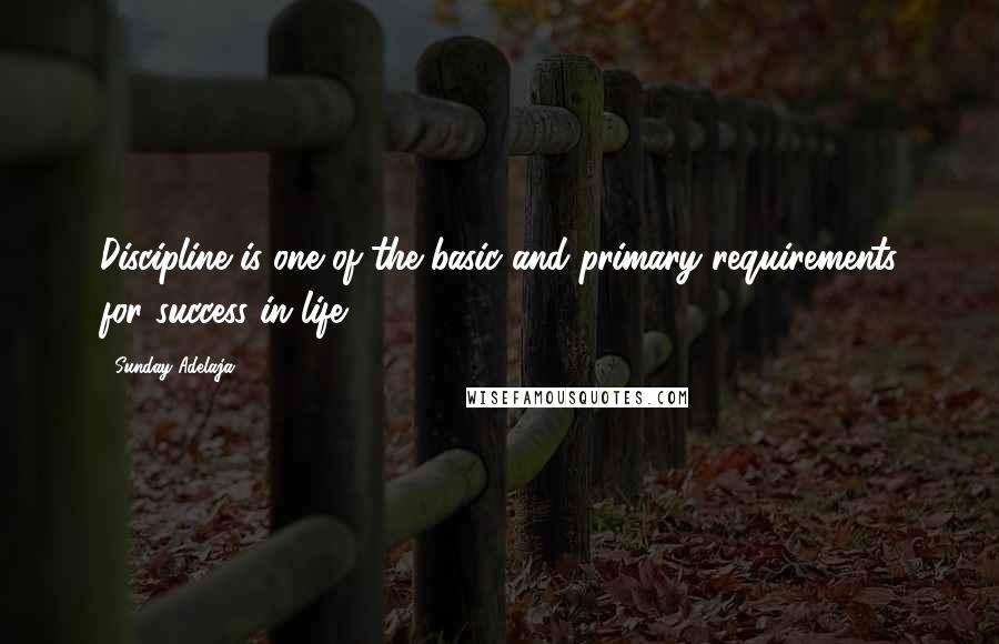 Sunday Adelaja Quotes: Discipline is one of the basic and primary requirements for success in life.