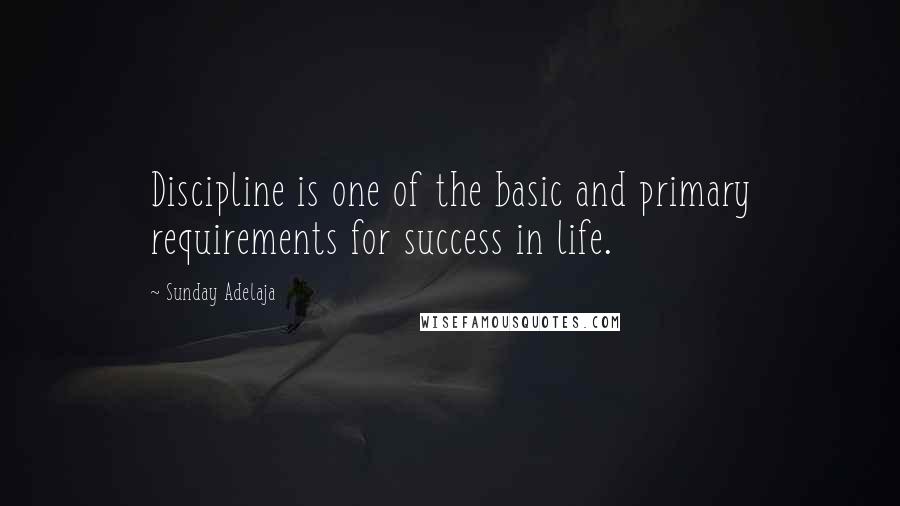 Sunday Adelaja Quotes: Discipline is one of the basic and primary requirements for success in life.