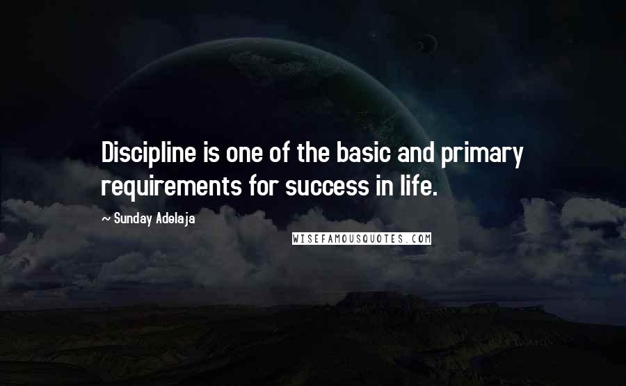 Sunday Adelaja Quotes: Discipline is one of the basic and primary requirements for success in life.