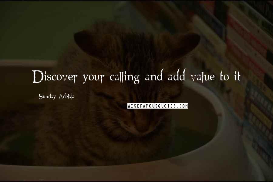 Sunday Adelaja Quotes: Discover your calling and add value to it