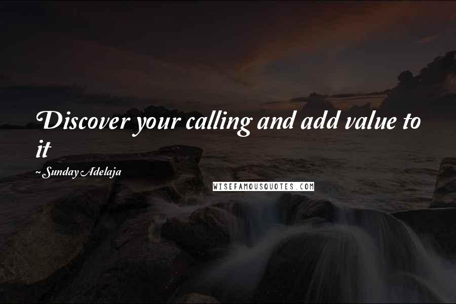 Sunday Adelaja Quotes: Discover your calling and add value to it