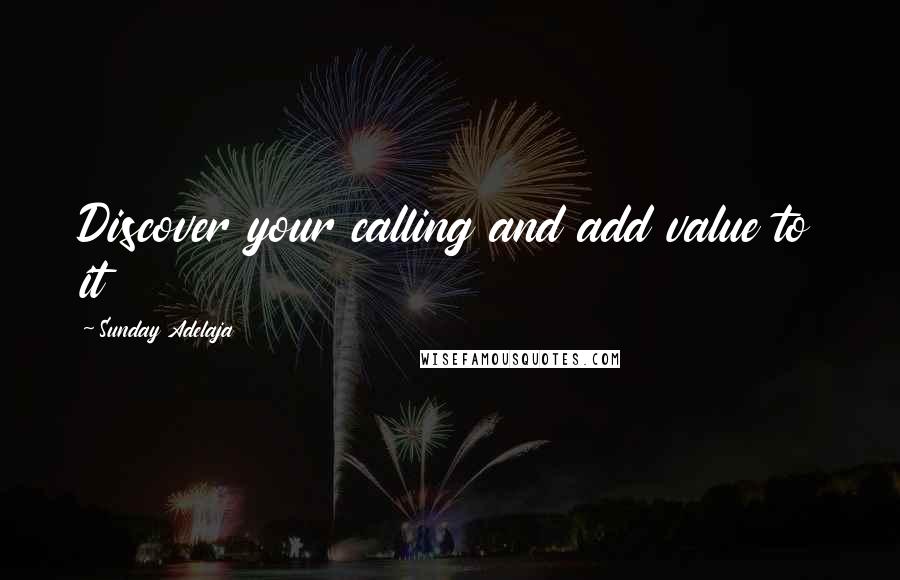 Sunday Adelaja Quotes: Discover your calling and add value to it