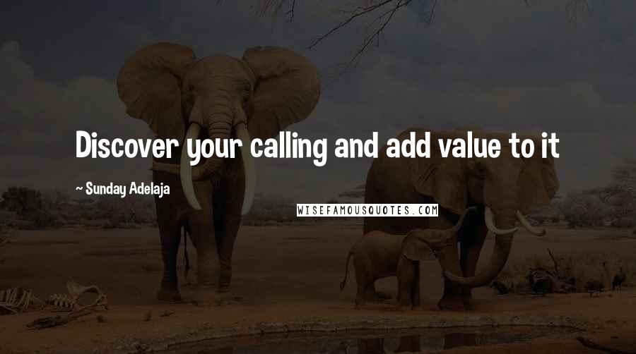 Sunday Adelaja Quotes: Discover your calling and add value to it