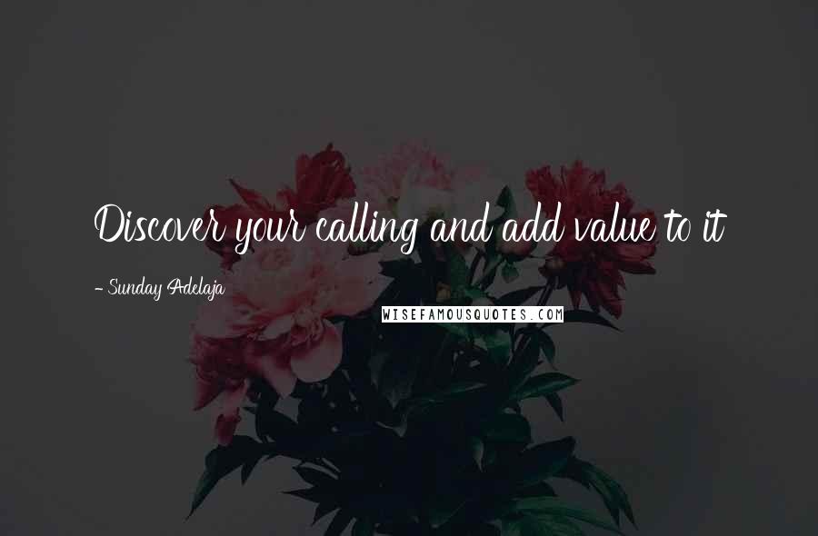 Sunday Adelaja Quotes: Discover your calling and add value to it
