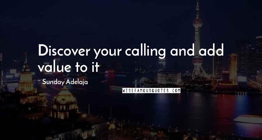 Sunday Adelaja Quotes: Discover your calling and add value to it