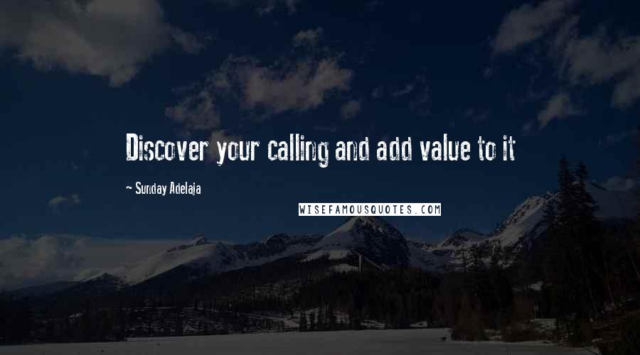 Sunday Adelaja Quotes: Discover your calling and add value to it