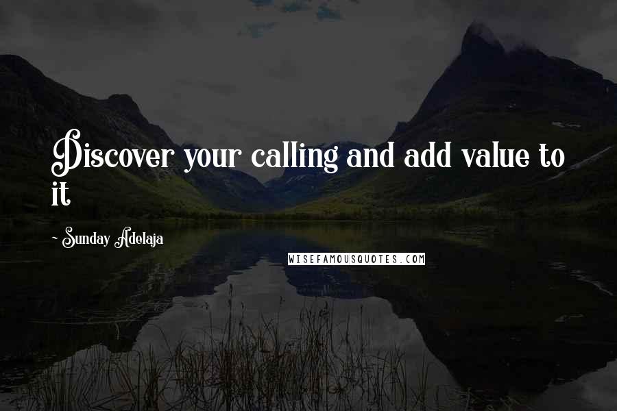 Sunday Adelaja Quotes: Discover your calling and add value to it