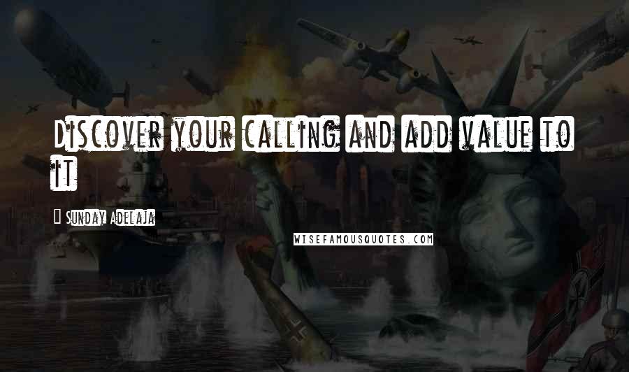 Sunday Adelaja Quotes: Discover your calling and add value to it