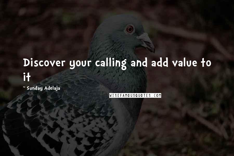 Sunday Adelaja Quotes: Discover your calling and add value to it