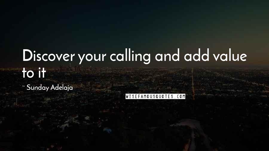 Sunday Adelaja Quotes: Discover your calling and add value to it