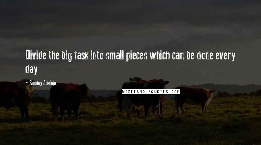 Sunday Adelaja Quotes: Divide the big task into small pieces which can be done every day
