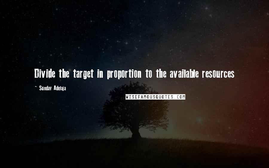 Sunday Adelaja Quotes: Divide the target in proportion to the available resources