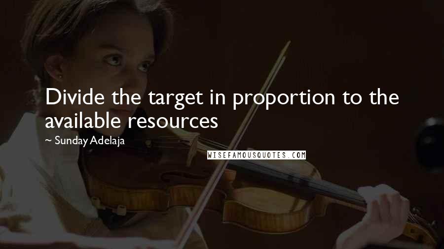 Sunday Adelaja Quotes: Divide the target in proportion to the available resources