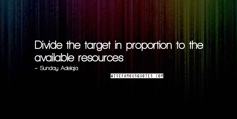 Sunday Adelaja Quotes: Divide the target in proportion to the available resources