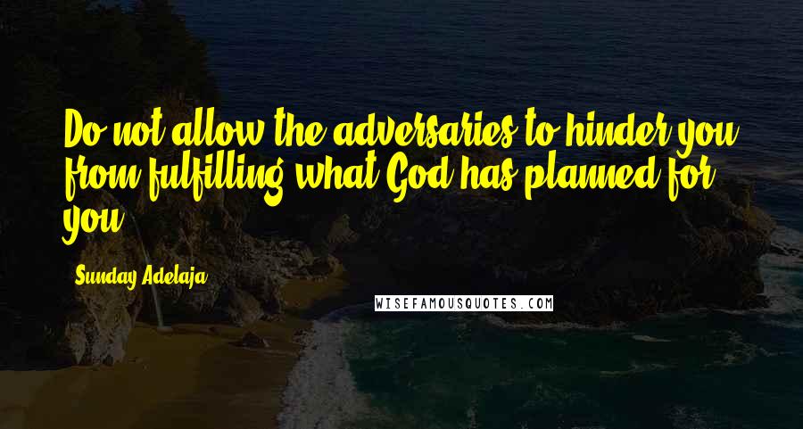 Sunday Adelaja Quotes: Do not allow the adversaries to hinder you from fulfilling what God has planned for you