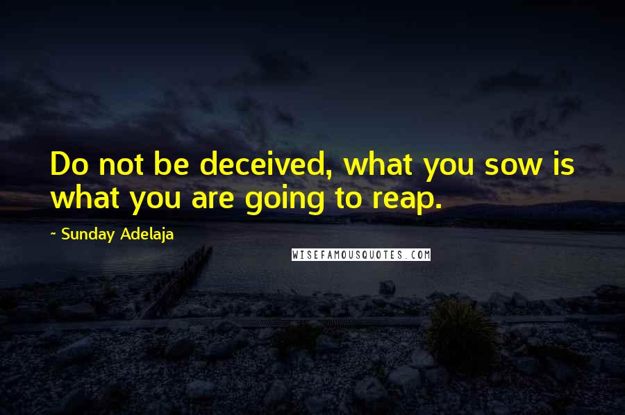 Sunday Adelaja Quotes: Do not be deceived, what you sow is what you are going to reap.