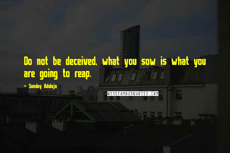 Sunday Adelaja Quotes: Do not be deceived, what you sow is what you are going to reap.