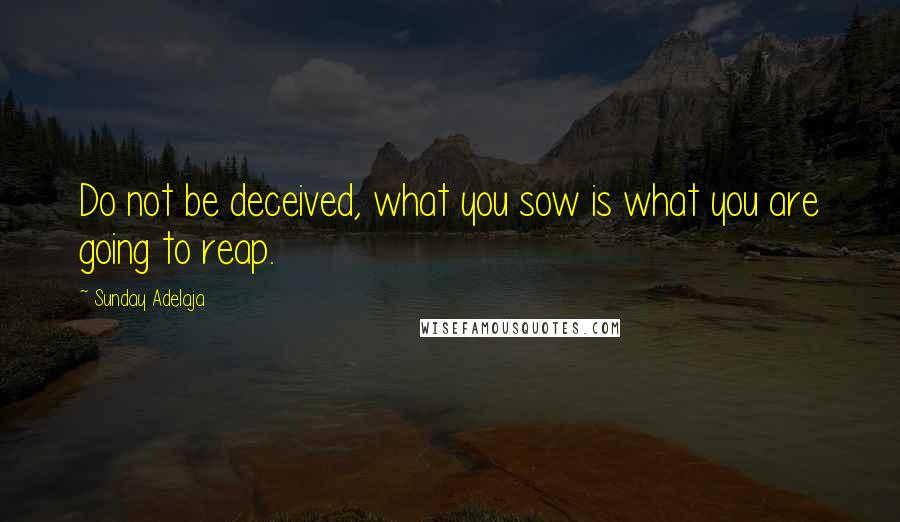 Sunday Adelaja Quotes: Do not be deceived, what you sow is what you are going to reap.