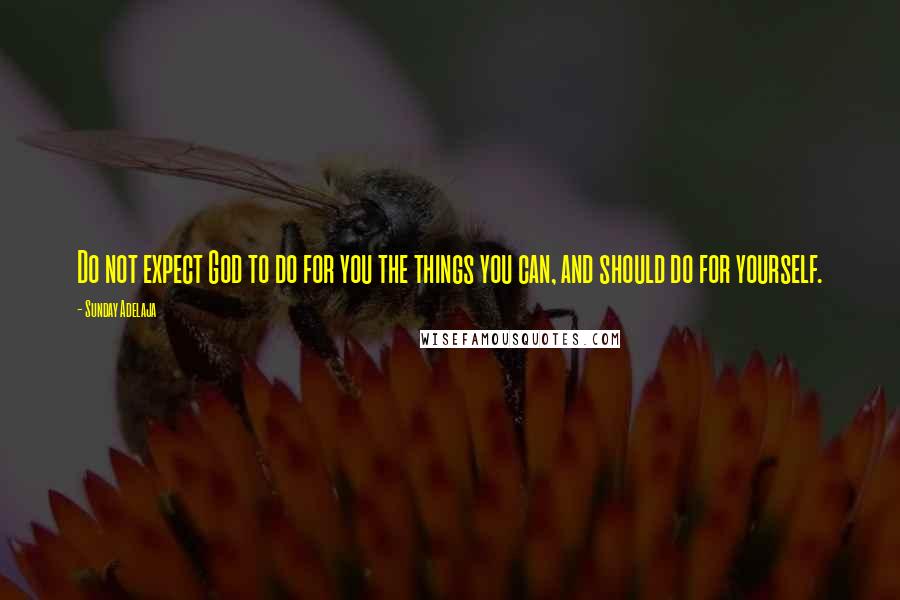 Sunday Adelaja Quotes: Do not expect God to do for you the things you can, and should do for yourself.