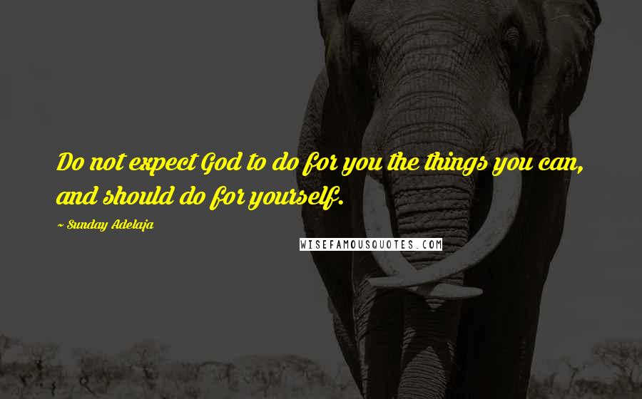 Sunday Adelaja Quotes: Do not expect God to do for you the things you can, and should do for yourself.