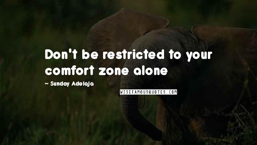 Sunday Adelaja Quotes: Don't be restricted to your comfort zone alone