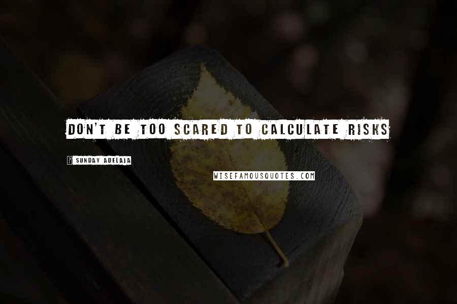 Sunday Adelaja Quotes: Don't be too scared to calculate risks