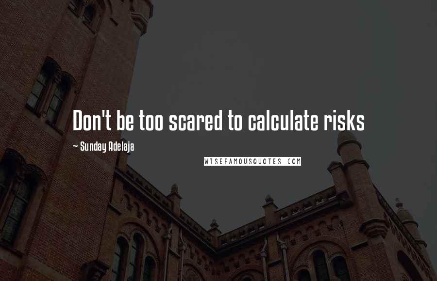 Sunday Adelaja Quotes: Don't be too scared to calculate risks