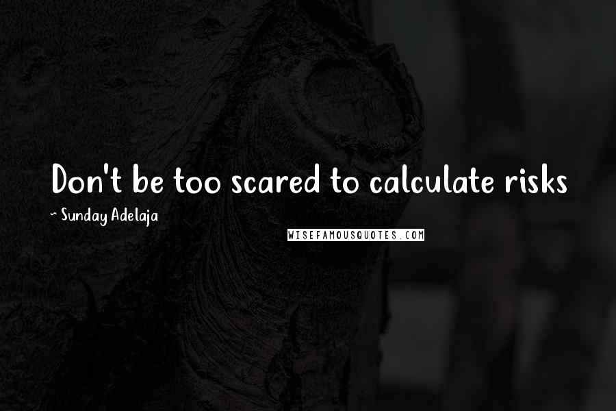 Sunday Adelaja Quotes: Don't be too scared to calculate risks