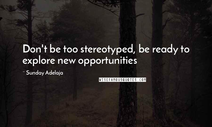 Sunday Adelaja Quotes: Don't be too stereotyped, be ready to explore new opportunities