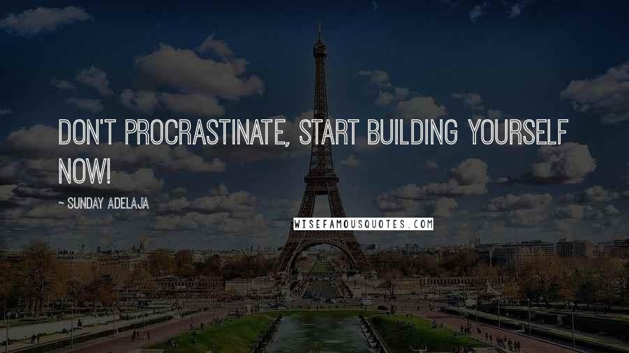 Sunday Adelaja Quotes: Don't procrastinate, start building yourself now!