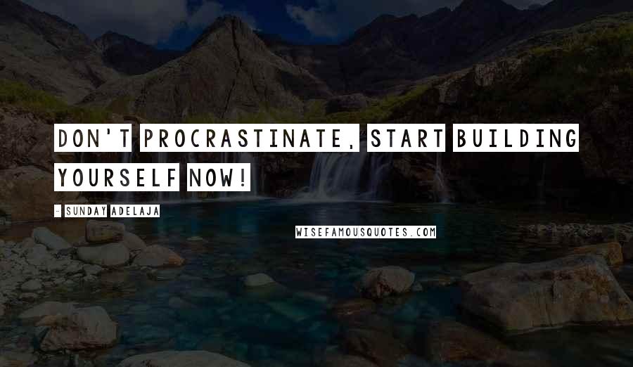 Sunday Adelaja Quotes: Don't procrastinate, start building yourself now!
