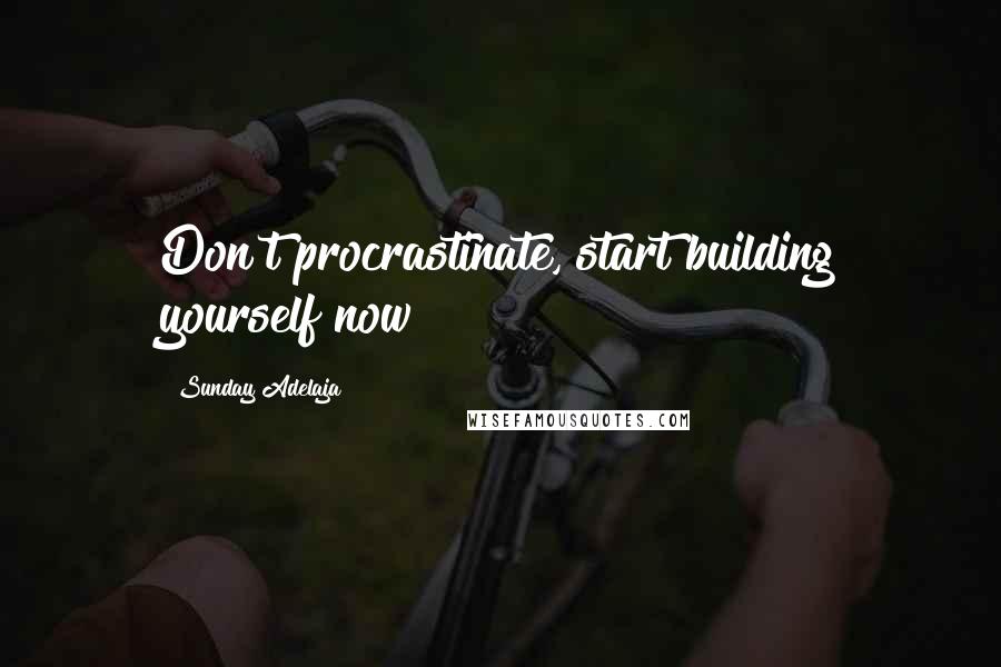 Sunday Adelaja Quotes: Don't procrastinate, start building yourself now!