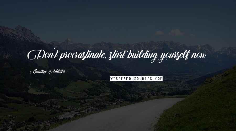 Sunday Adelaja Quotes: Don't procrastinate, start building yourself now!