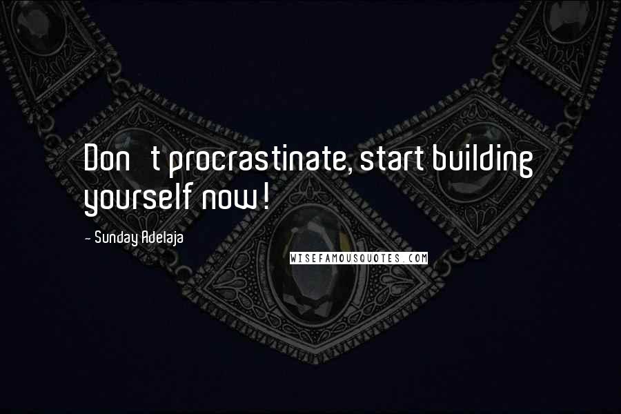 Sunday Adelaja Quotes: Don't procrastinate, start building yourself now!