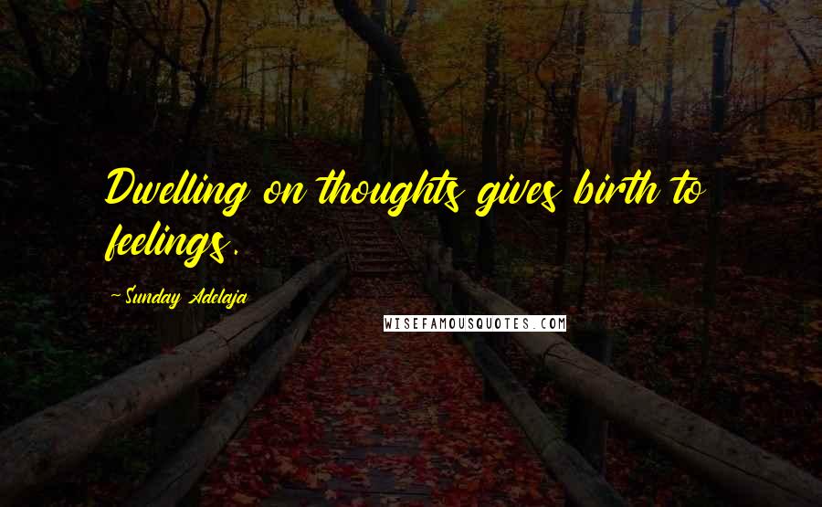 Sunday Adelaja Quotes: Dwelling on thoughts gives birth to feelings.