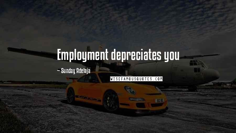 Sunday Adelaja Quotes: Employment depreciates you
