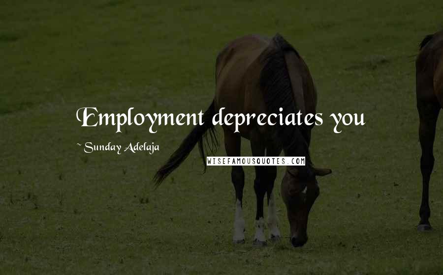 Sunday Adelaja Quotes: Employment depreciates you