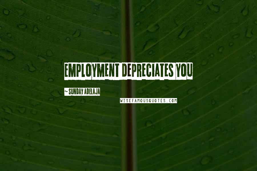 Sunday Adelaja Quotes: Employment depreciates you