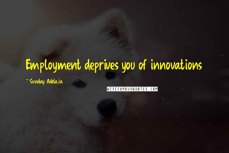 Sunday Adelaja Quotes: Employment deprives you of innovations