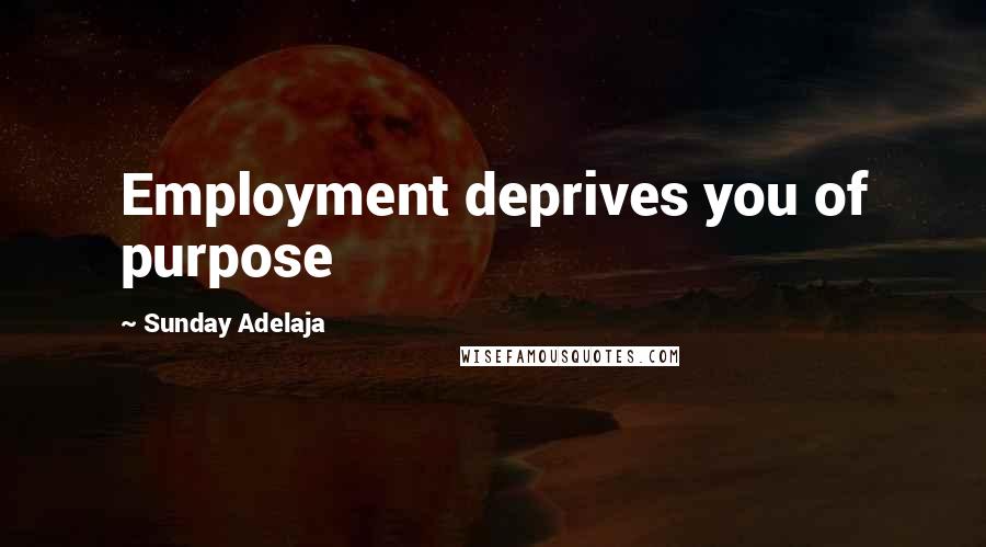 Sunday Adelaja Quotes: Employment deprives you of purpose