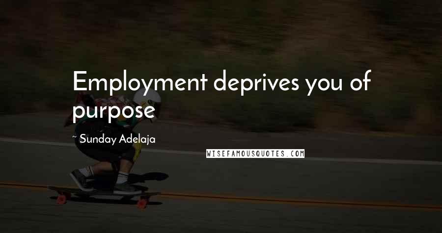 Sunday Adelaja Quotes: Employment deprives you of purpose