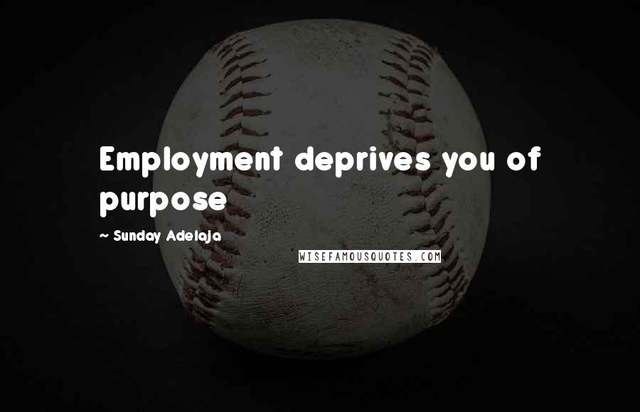 Sunday Adelaja Quotes: Employment deprives you of purpose