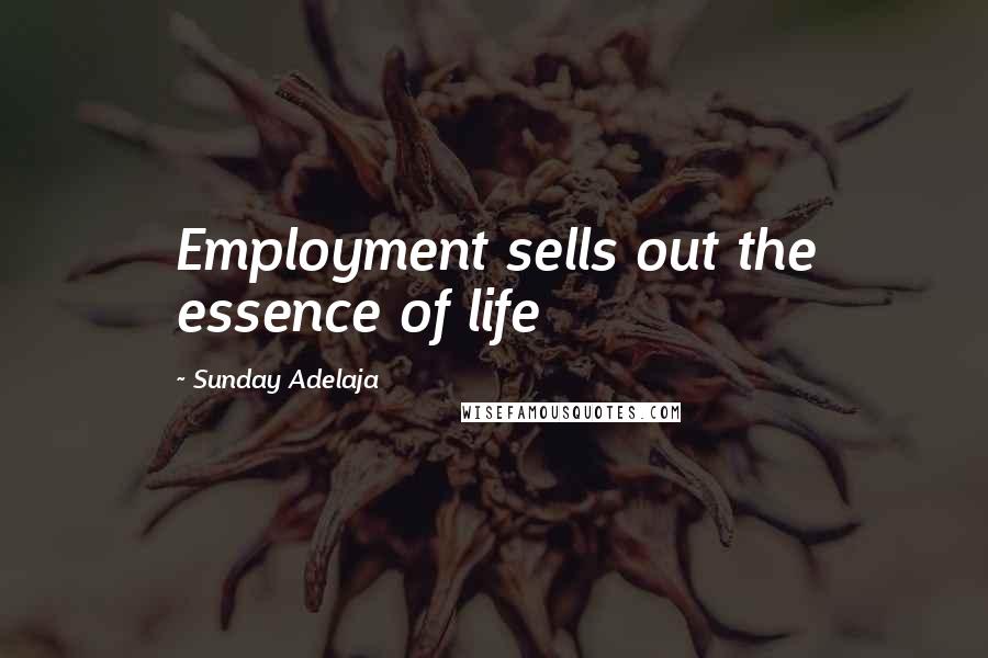 Sunday Adelaja Quotes: Employment sells out the essence of life