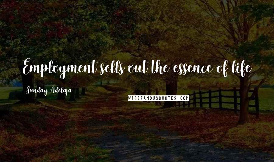 Sunday Adelaja Quotes: Employment sells out the essence of life