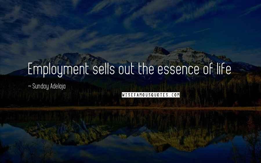 Sunday Adelaja Quotes: Employment sells out the essence of life