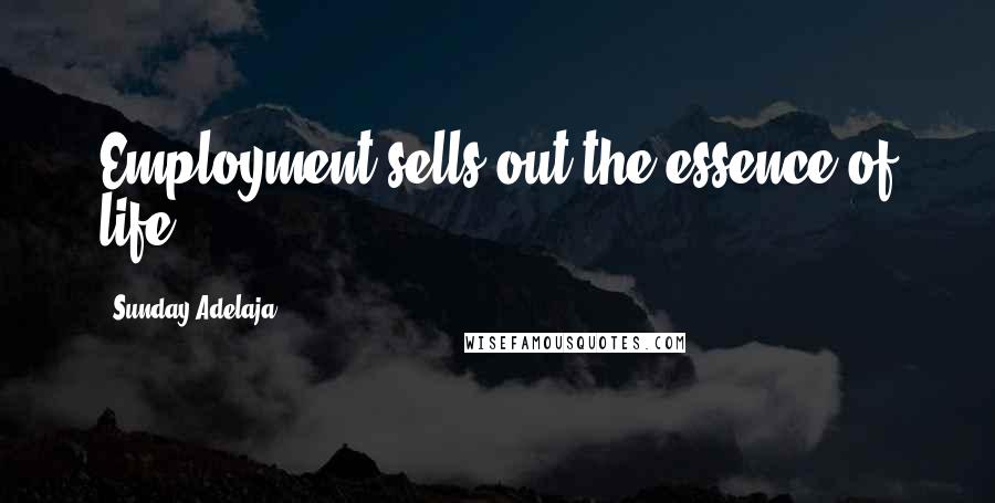 Sunday Adelaja Quotes: Employment sells out the essence of life