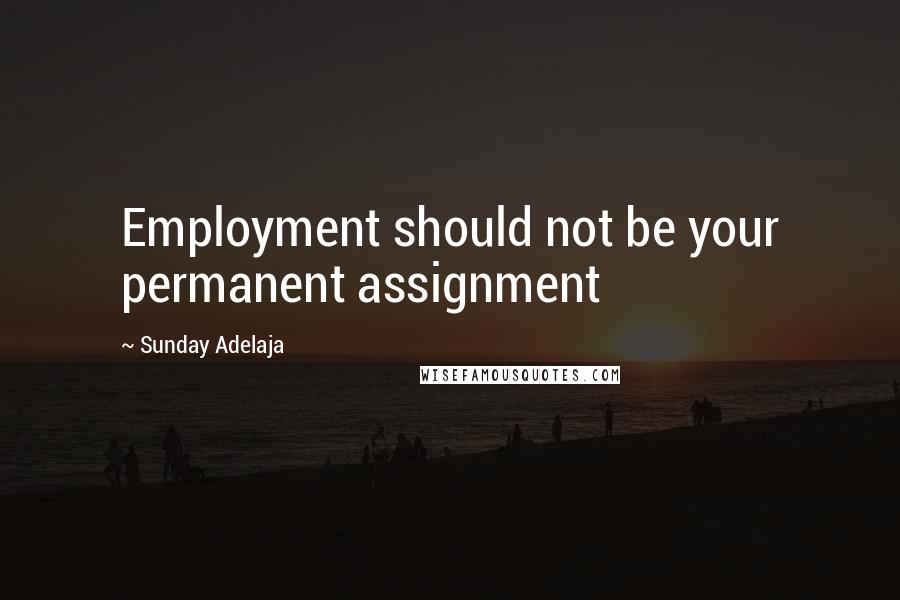 Sunday Adelaja Quotes: Employment should not be your permanent assignment