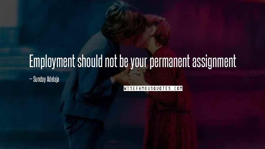 Sunday Adelaja Quotes: Employment should not be your permanent assignment