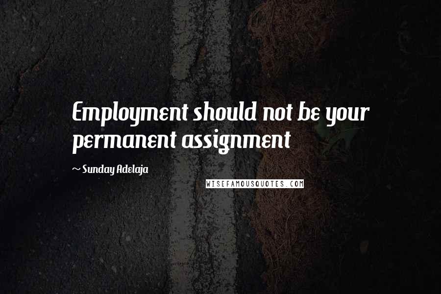 Sunday Adelaja Quotes: Employment should not be your permanent assignment