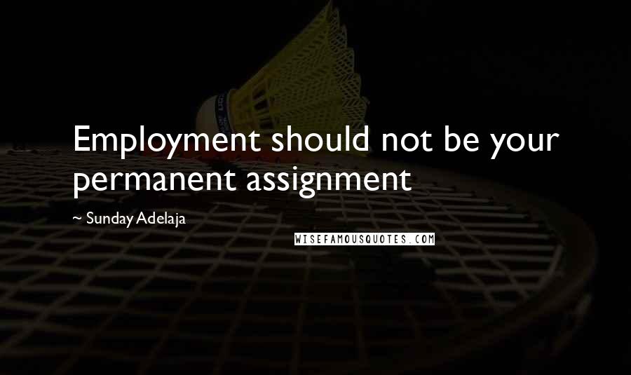 Sunday Adelaja Quotes: Employment should not be your permanent assignment